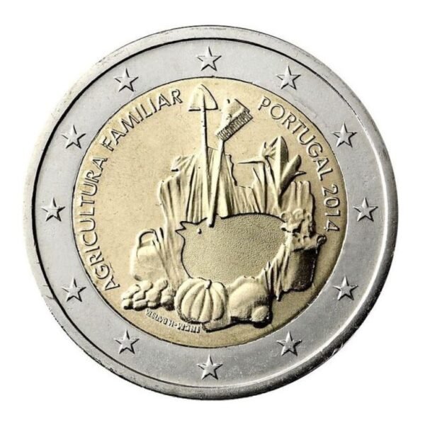 Portugalija 2014 2 euro proginė moneta - Tarptautiniai šeimos ūkininkavimo metai Portugalija 2014 2 euro proginė moneta - Tarptautiniai šeimos ūkininkavimo metai