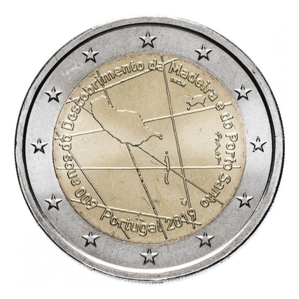 Portugalija 2019 2 euro proginė moneta - Madeiros archipelago atradimo 600-metis Portugalija 2019 2 euro proginė moneta - Madeiros archipelago atradimo 600-metis