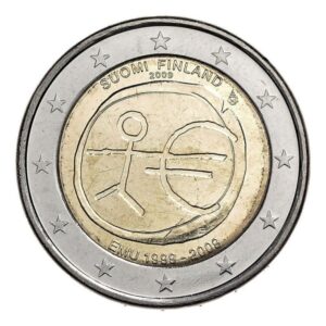 Suomija 2009 2 euro proginė moneta - Ekonominės ir pinigų sąjungos 10-metis (EMU)