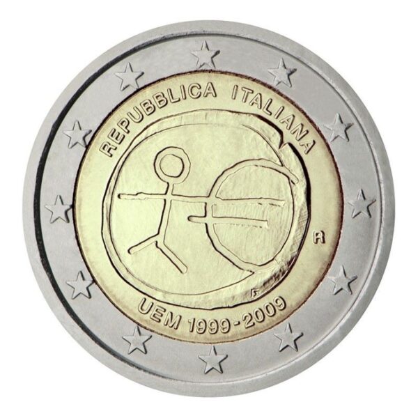 Italija 2009 2 euro proginė moneta - Ekonominės ir pinigų sąjungos 10-metis (EMU)