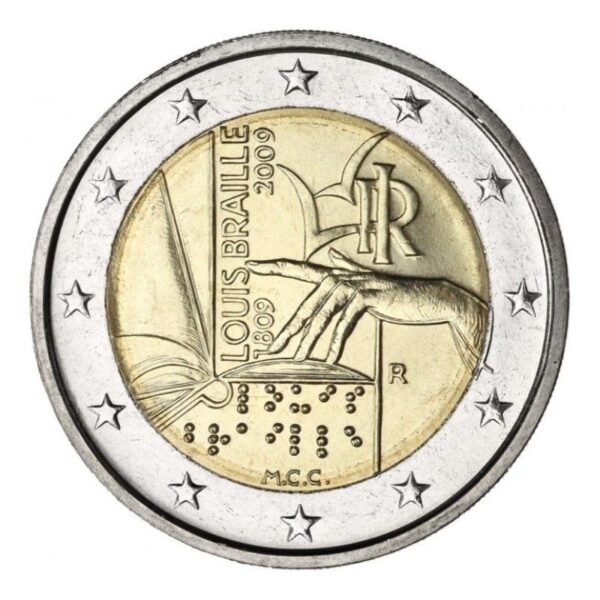 Italija 2009 2 euro proginė moneta - Luiso Brailio gimimo 200-metis