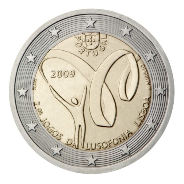 Portugalija 2009 2 euro proginė moneta - 2-osios portugališkai kalbančių šalių žaidynės