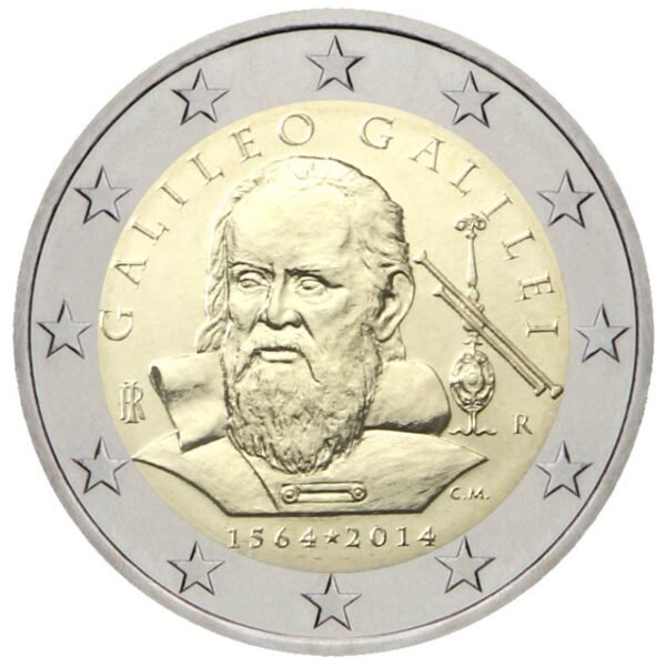 Italija 2014 2 euro proginė moneta - Galileo Galilei gimimo 450-metis