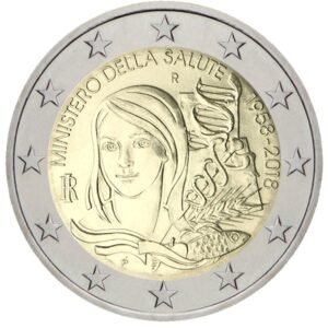 Italija 2018 2 euro proginė moneta - Sveikatos apsaugos ministerijos 60-metis