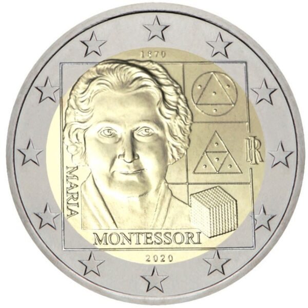 Italija 2020 2 euro proginė moneta - Marija Montesori