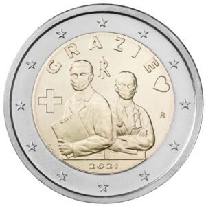 Italija 2021 2 euro proginė moneta - Grazie