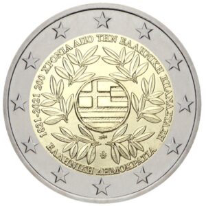 Graikija 2021 2 euro proginė moneta dėžutėje - Graikijos revoliucija (PROOF)