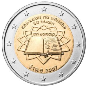Airija 2007 2 euro proginė moneta kortelėje - Romos taikos sutartis*ToR (BU)