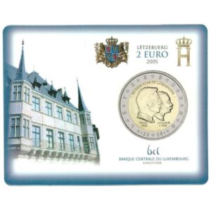 Liuksemburgas 2005 2 euro proginė moneta kortelėje - Didžiojo kunigaikščio Henri 50-metis (BU)