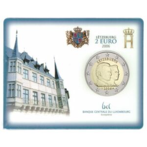 Liuksemburgas 2006 2 euro proginė moneta kortelėje - Didžiojo kunigaikščio Guillaume 25-metis (BU)