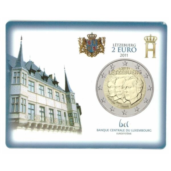 Liuksemburgas 2011 2 euro proginė moneta kortelėje - Didžiojo kunigikščio Jeano skyrimo įgaliotiniu 50-metis (BU)