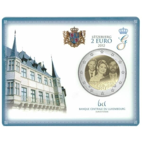 Liuksemburgas 2012 2 euro proginė moneta kortelėje - Didžiojo kunigaikščio Guillaume sutuoktuvės su grafaite de Lannoy (BU) Liuksemburgas 2012 2 euro proginė moneta kortelėje - Didžiojo kunigaikščio Guillaume sutuoktuvės su grafaite de Lannoy (BU)