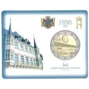 Liuksemburgas 2016 2 euro proginė moneta kortelėje - Didžiosios kunigaikštienės Charlotte tilto atidarymo 50-metis (BU)