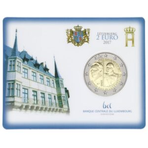 Liuksemburgas 2017 2 euro proginė moneta kortelėje - Didžiojo kunigaikščio Guillaume III gimimo 200-metis (BU)