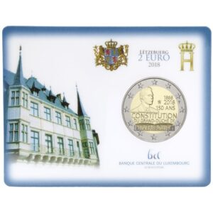 Liuksemburgas 2018 2 euro proginė moneta kortelėje - Konstitucijos 150-metis (BU)