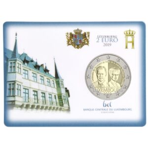 Liuksemburgas 2019 2 euro proginė moneta kortelėje - Didžiosios kunigaikštienės Charlotte karūnavimo 100-metis (BU)