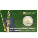 Airija 2016 2 euro proginė moneta kortelėje - Velykų sukilimo 100-metis (BU)
