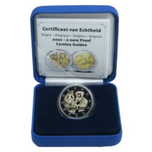 Belgija 2021 2 euro proginė moneta bankinėje dėžutėje - Karolio V pinigų reforma (PROOF)