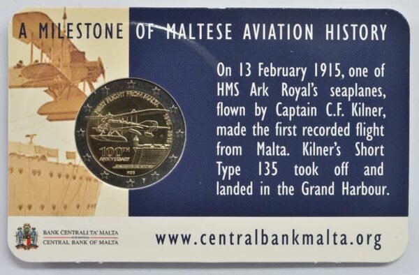 Malta 2015 2 euro proginė moneta kortelėje - Pirmasis skrydis iš Maltos (BU) Malta 2015 2 euro proginė moneta kortelėje - Pirmasis skrydis iš Maltos (BU)