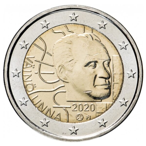 Suomija 2020 2 eurų moneta - 100 metų Vaino Linna
