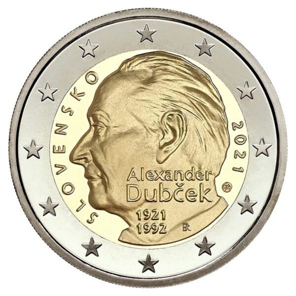 Slovakija 2021 2 euro proginė moneta kortelėje - Alexander Dubček (BU) Slovakija 2021 2 euro proginė moneta kortelėje - Alexander Dubček (BU)