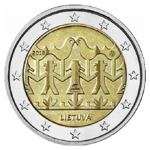 Lietuva 2018 2 eurų proginė moneta kortelėje - Dainų šventė (UNC)