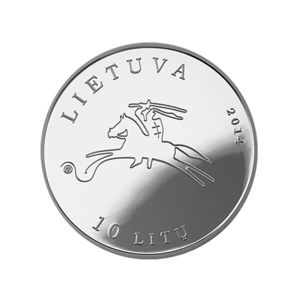 Lietuva 2014 10 litų sidabrinė moneta Kinas aversas