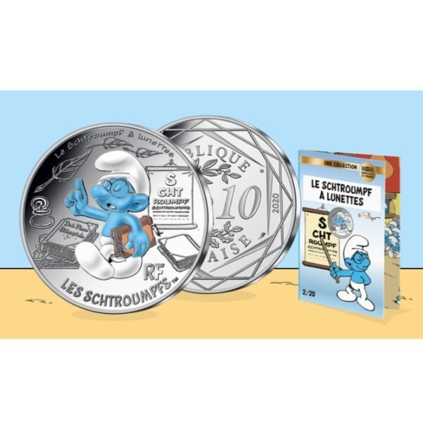 Prancūzija 2020 10 euro sidabrinė spalvota moneta - Smurfas išminčius (BU) Prancūzija 2020 10 euro sidabrinė spalvota moneta - Smurfas išminčius (BU)
