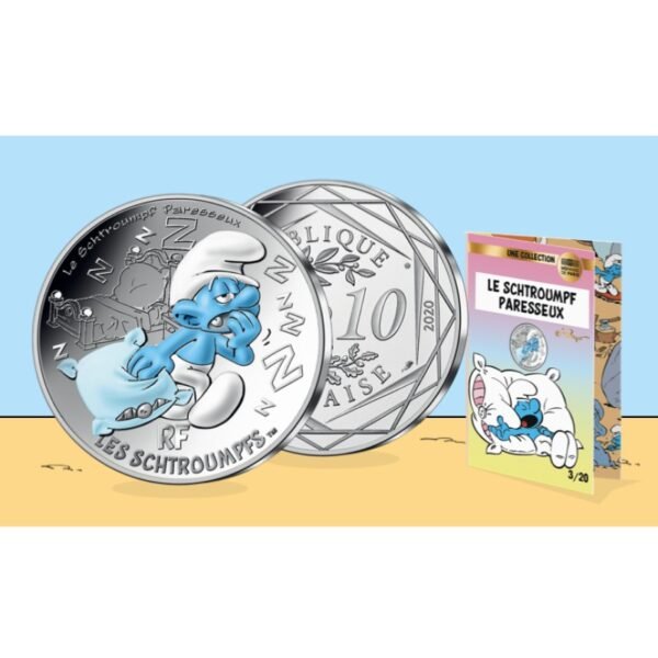 Prancūzija 2020 10 euro sidabrinė spalvota moneta - Smurfas tinginys (BU) Prancūzija 2020 10 euro sidabrinė spalvota moneta - Smurfas tinginys (BU)