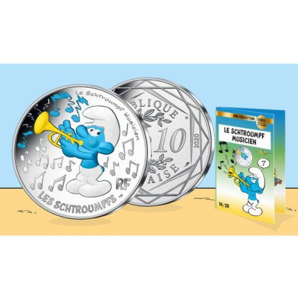 Prancūzija 2020 10 euro sidabrinė spalvota moneta - Smurfas muzikantas (BU) Prancūzija 2020 10 euro sidabrinė spalvota moneta - Smurfas muzikantas (BU)