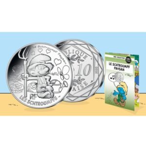 Prancūzija 2020 10 euro sidabrinė moneta - Smurfas fermeris (BU)