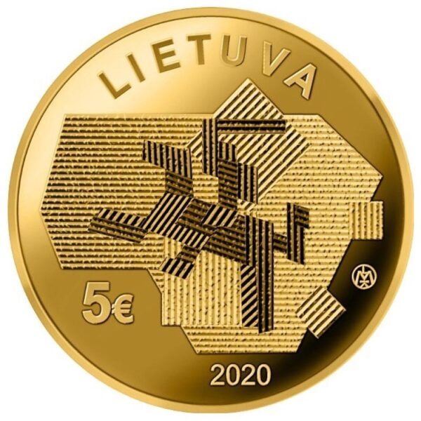 Lietuva 2020 5 euro auksinė moneta dėžutėje - Žemės ūkio mokslai (PROOF)