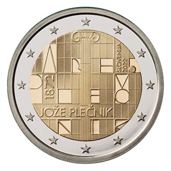 Slovenia 2022 2 Euros Commemorative - Jože Plečnik Slovenia 2022 2 Euros Commemorative - Jože Plečnik