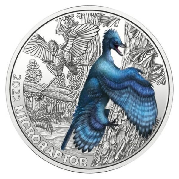 Austrija 2022 3 eurai - Microraptor Austrija 2022 3 eurai - Microraptor