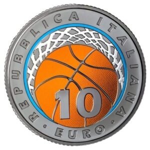 Italija 2021 10 eurų sidabrinė moneta – Krepšinis Italija 2021 10 eurų sidabrinė moneta - Krepšinis