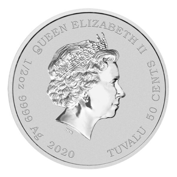 Tuvalu 2020 50 centų sidabrinė moneta - Houmeris Džei Simpsonas reversas