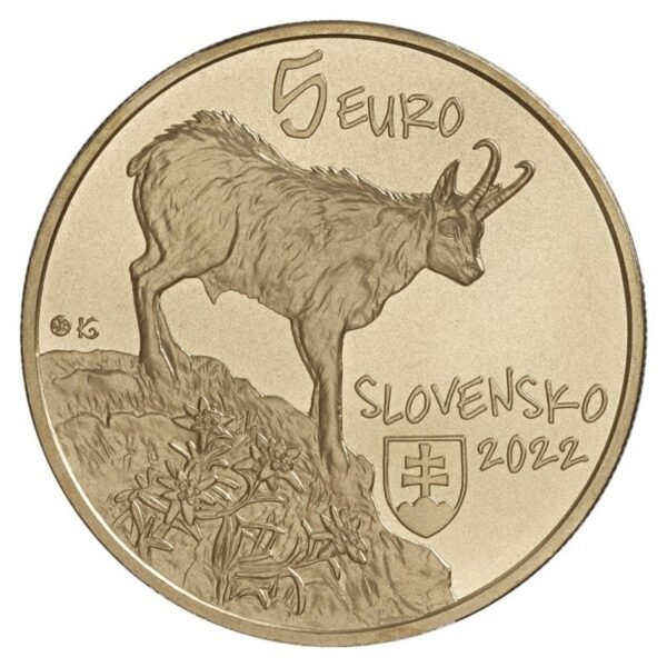 Slovakija 2022 5 eurų moneta - Tatrų gemzė Slovakija 2022 5 eurų moneta - Tatrų gemzė