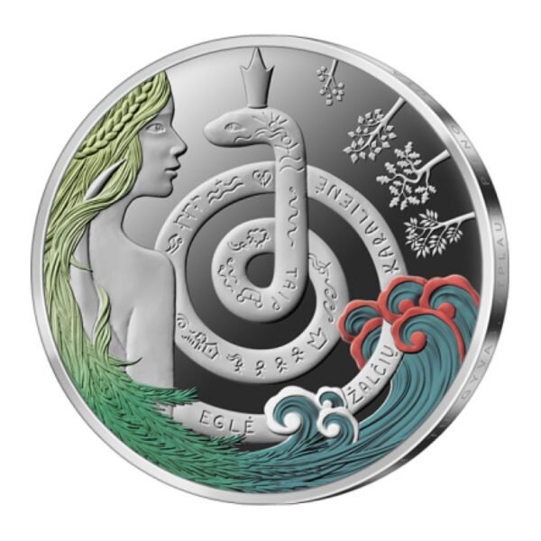Lietuva 2021 5 euro sidabrinė spalvota moneta dėžutėje - Eglė-žalčių karalienė (PROOF) Lietuva 2021 5 euro sidabrinė spalvota moneta dėžutėje - Eglė-žalčių karalienė (PROOF)