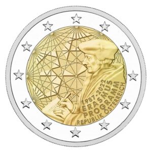 Austrija 2022 2 eurų proginė moneta - Erasmus programa