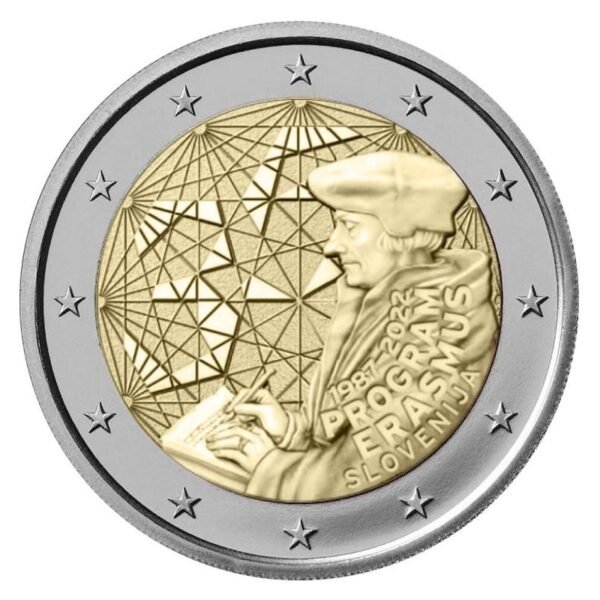 Slovėnija 2022 2 eurų proginė moneta - Erasmus programa Slovėnija 2022 2 eurų proginė moneta - Erasmus programa