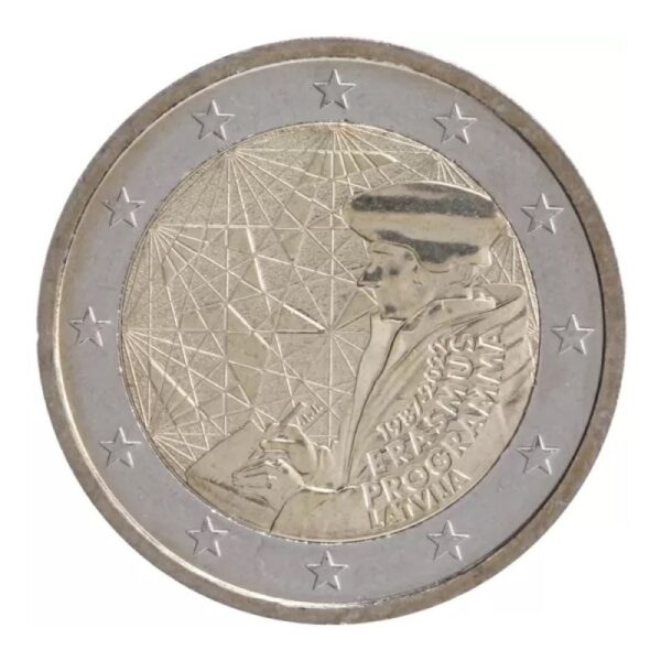 Latvija 2022 2 euro proginė moneta - Erasmus programa