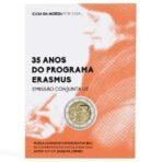 Portugalija 2022 2 eurų Erasmus proginė moneta kortelėje