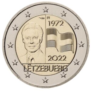 Liuksemburgas 2022 2 eurų proginė moneta - Liuksemburgo vėliava (BU)