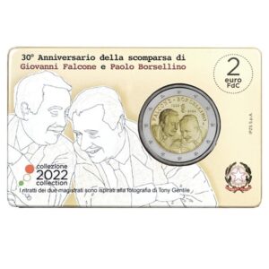 Italija 2022 2 euro proginė moneta - Giovanni Falcone and Paolo Borsellino (BU)