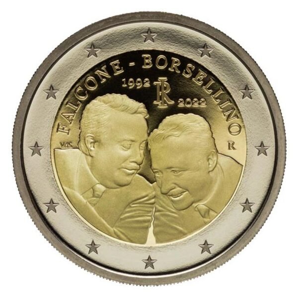 Italija 2022 2 euro proginė moneta - Giovanni Falcone and Paolo Borsellino (PROOF) Italija 2022 2 euro proginė moneta - Giovanni Falcone and Paolo Borsellino (PROOF)