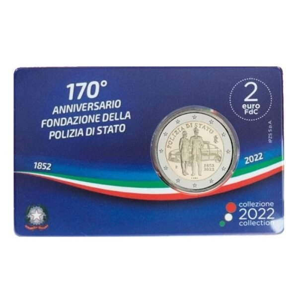 Italija 2022 2 euro proginė moneta kortelėje - Policija (BU) Italija 2022 2 euro proginė moneta kortelėje - Policija (BU)