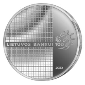 Lietuva 2022 1.5 euro moneta - Lietuvos Banko 100-metis