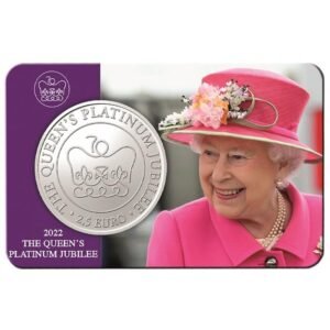 Malta 2022 2,5 eurų kolekcinė moneta kortelėje - Karalienės Elžbietos II platininis jubiliejus (BU)