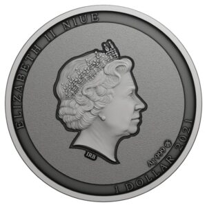 Niujė 2021 1 dolerio sidabrinė spalvota moneta - Aš tave matau/Ar tu mane pažįsti? (Žalioji mamba) (PROOF)