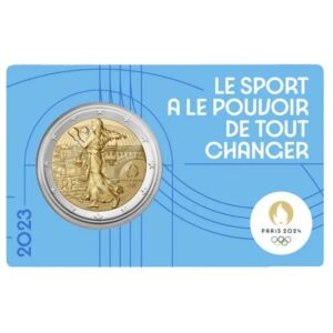 Prancūzija 2023 2 euro proginė moneta kortelėje - Olimpiada Paryžius 2024 (BU)